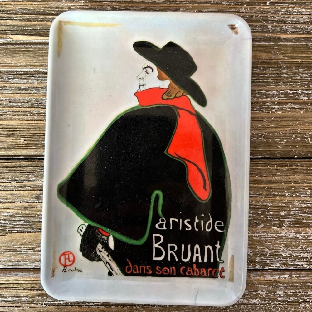 Vintage Aristide Bruant dans son cabaret Tray Boho Made in Italy 6”‎ Long